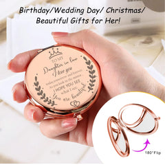 Soulpetals wedding-day gift mirror portable fits in clutch or purse.