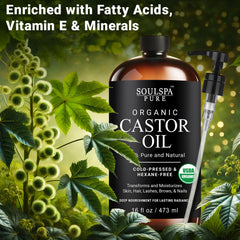 SoulSpa Pure castor oil pump for easy, mess-free application.