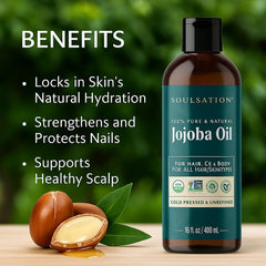 SOULSATION Jojoba Oil hair application demonstrates lightweight conditioning for tresses