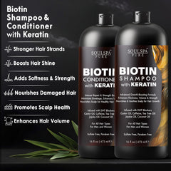 SOULSPA PURE Biotin Keratin Shampoo lather close-up captures refreshing wash and scent