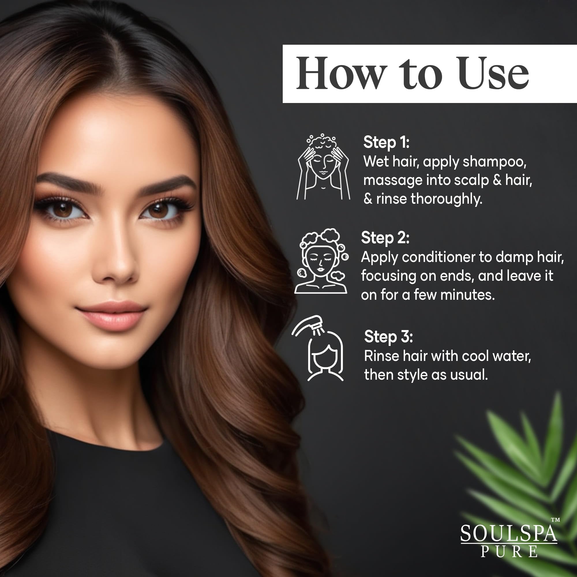 SOULSPA PURE Keratin shine close-up reveals smooth, manageable hair texture