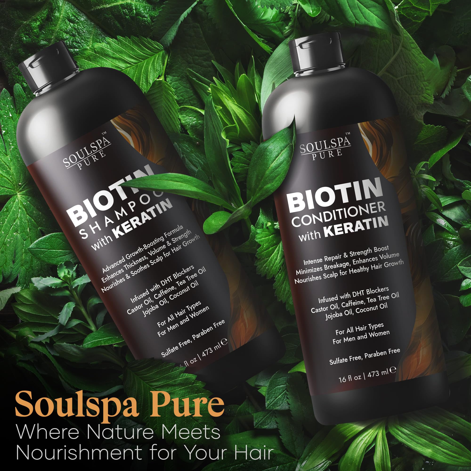 SOULSPA PURE Unisex use image shows versatile hair care for men and women