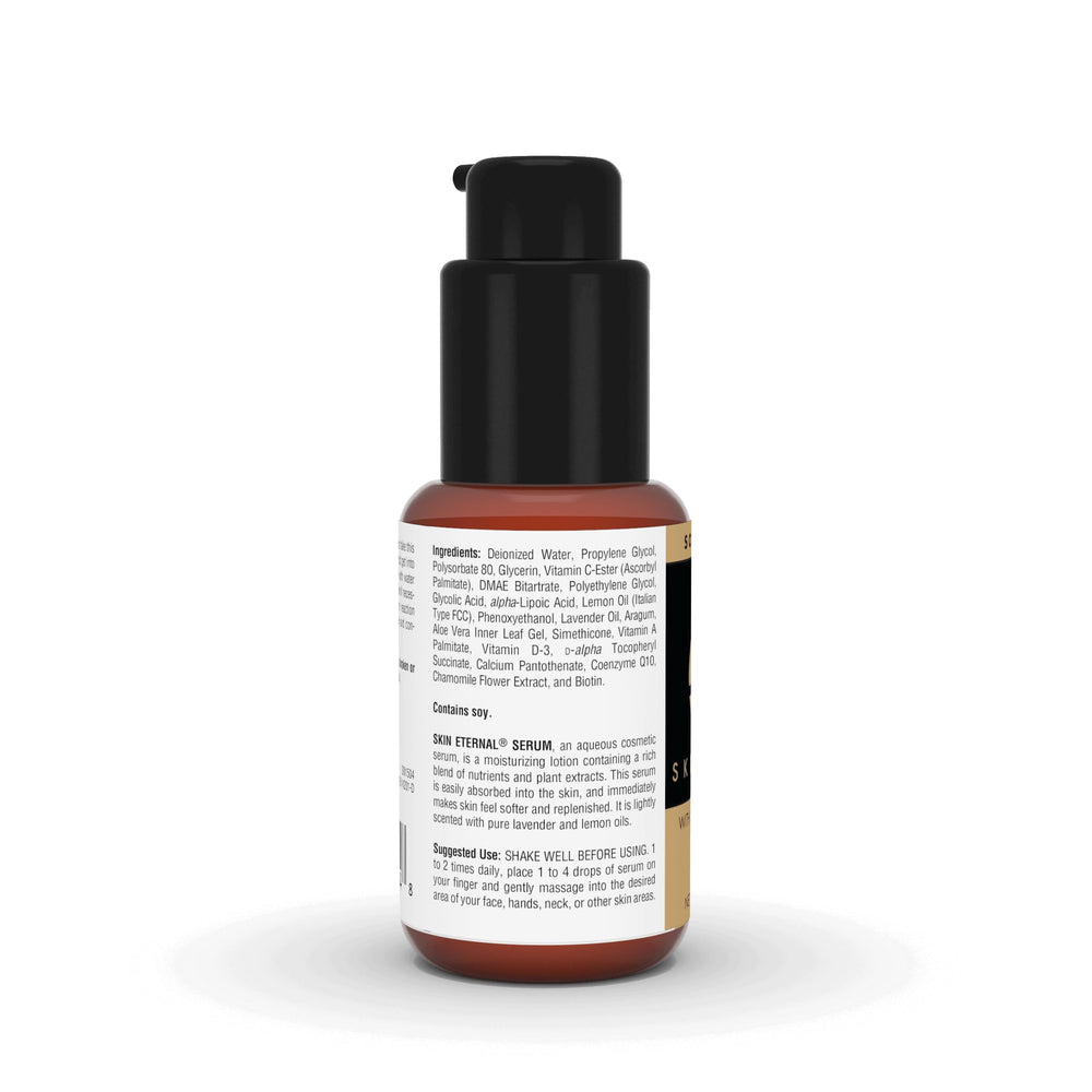 Source Naturals Skin Eternal Serum drops on finger showing easy application
