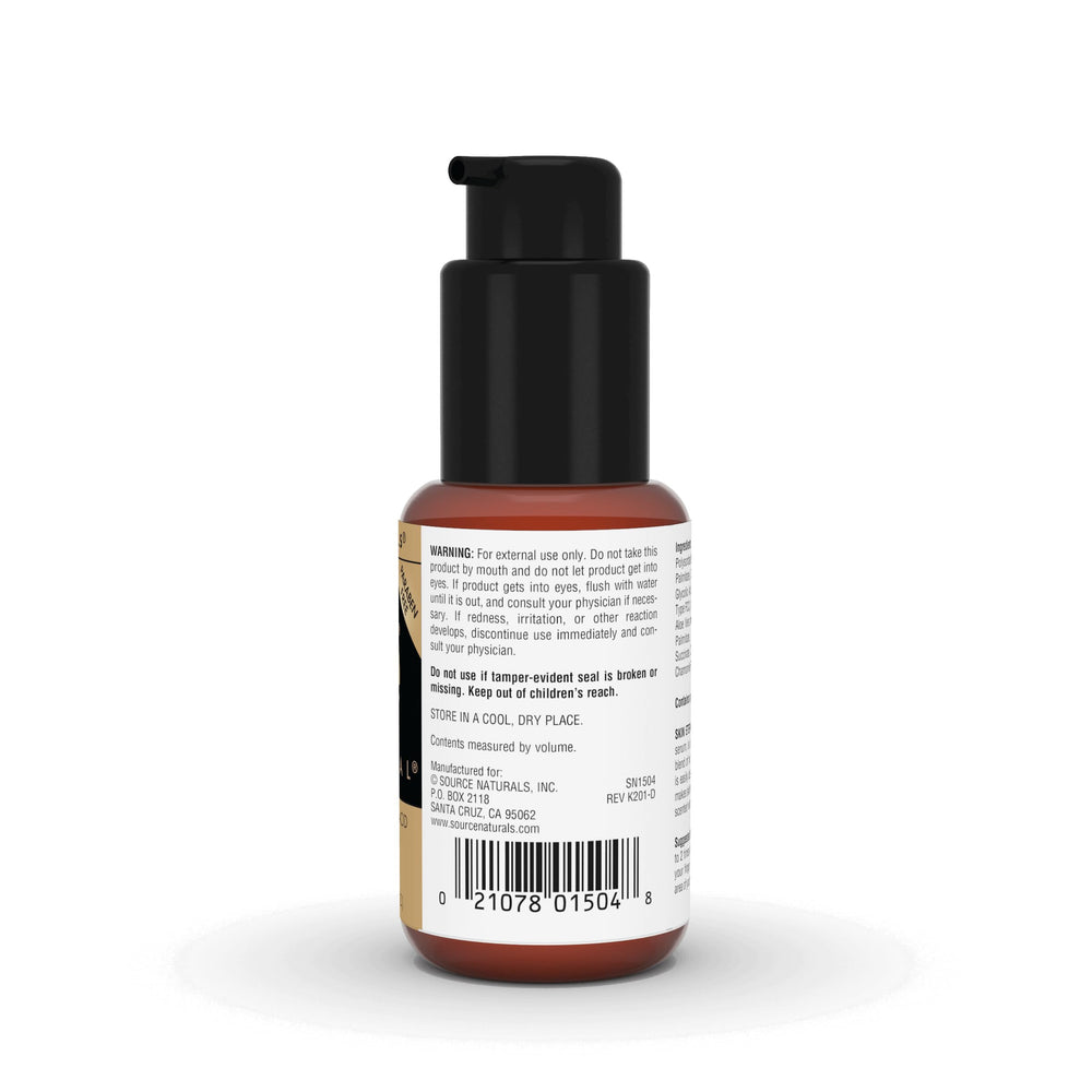 Source Naturals Skin Eternal Serum on the face ready for gentle massage