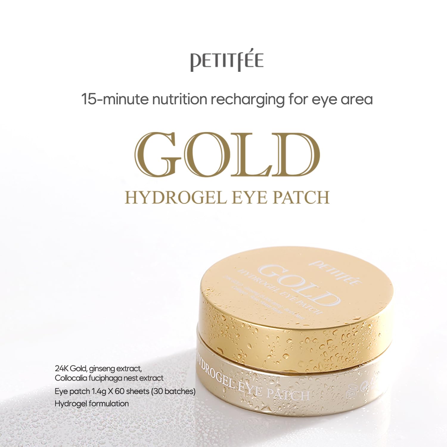 South of France patch swatch highlights 24K gold for radiant under-eye care.