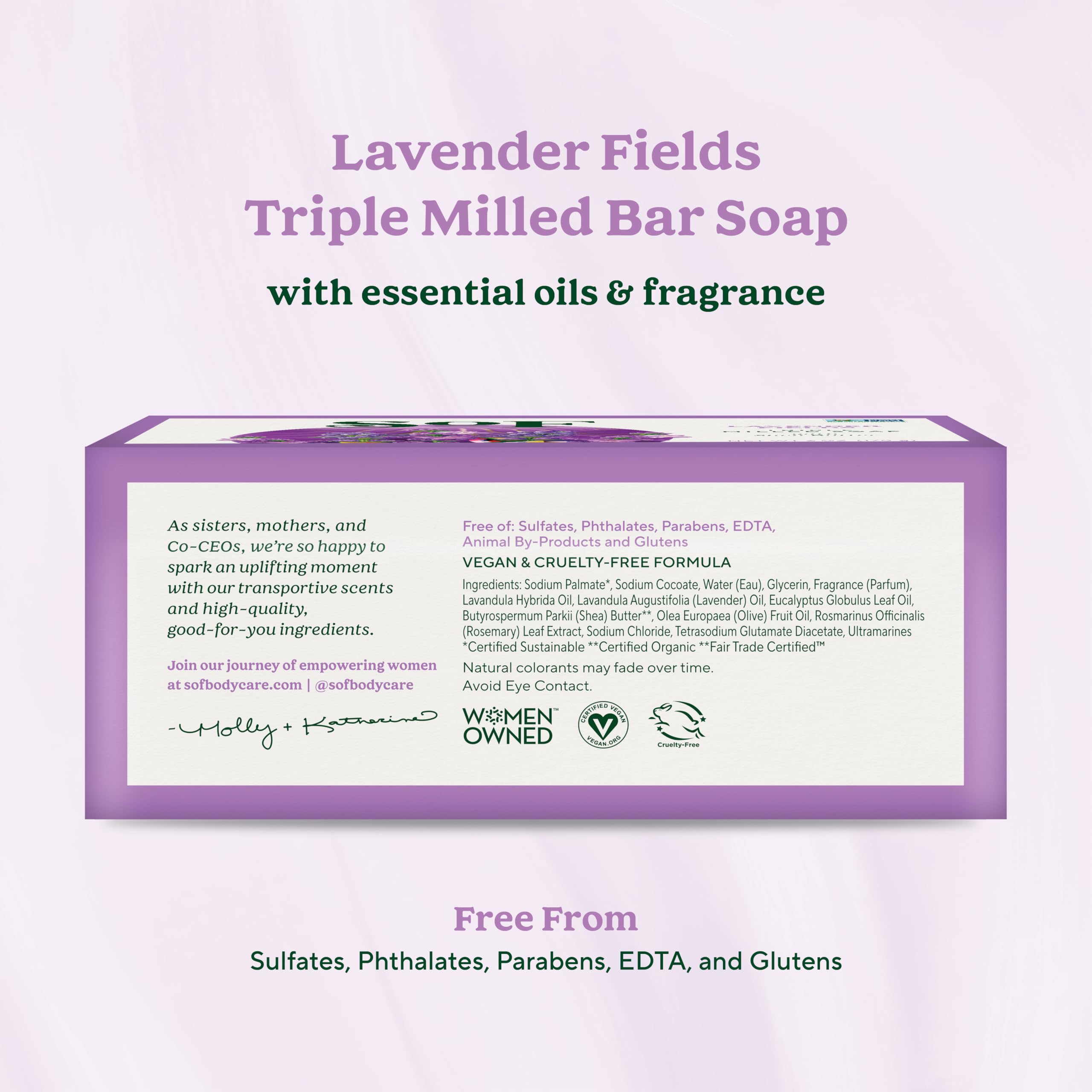 South Of France SoF creamy lather close-up highlighting coconut oil blend for nourishing cleansing.