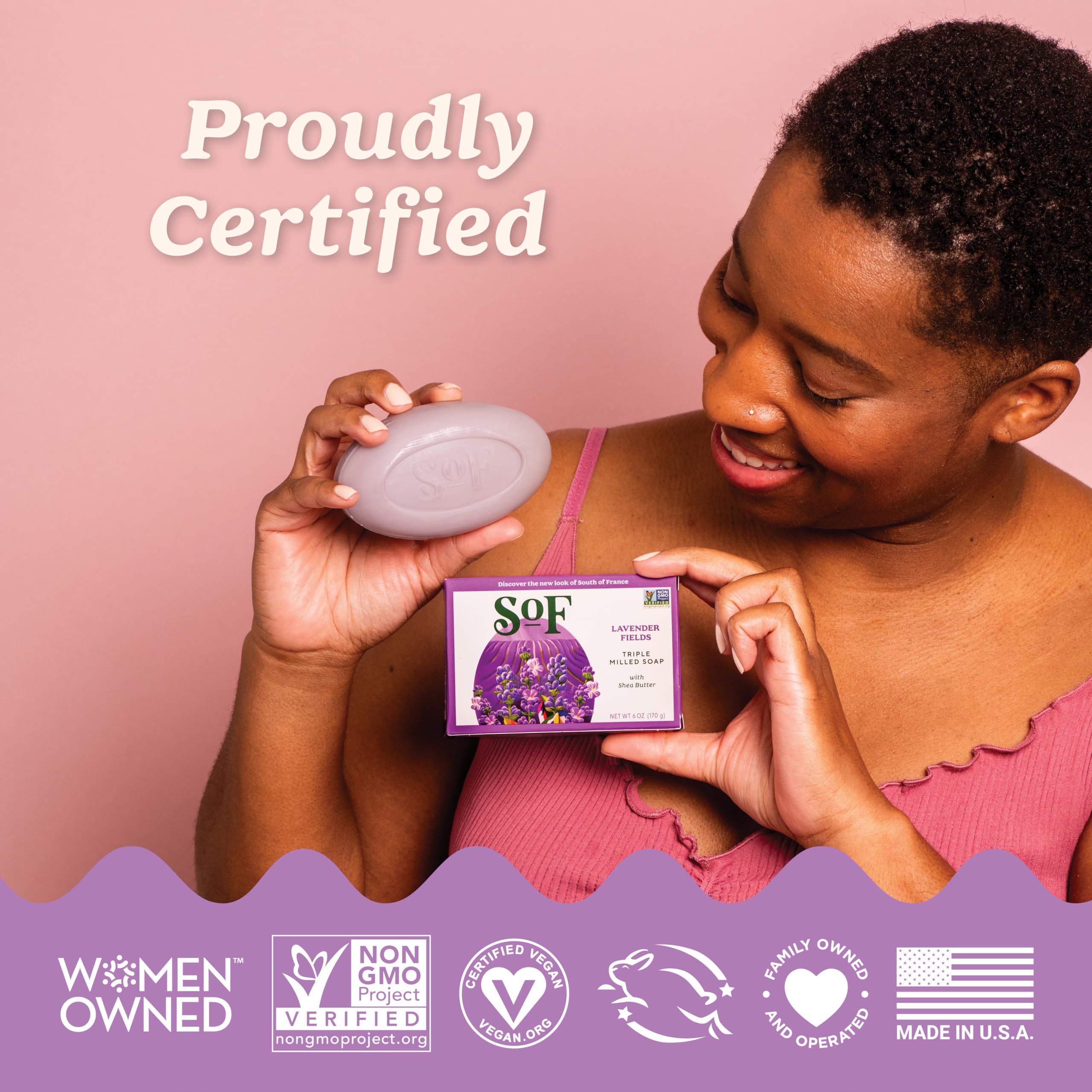 South Of France SoF made in America, women-owned brand.