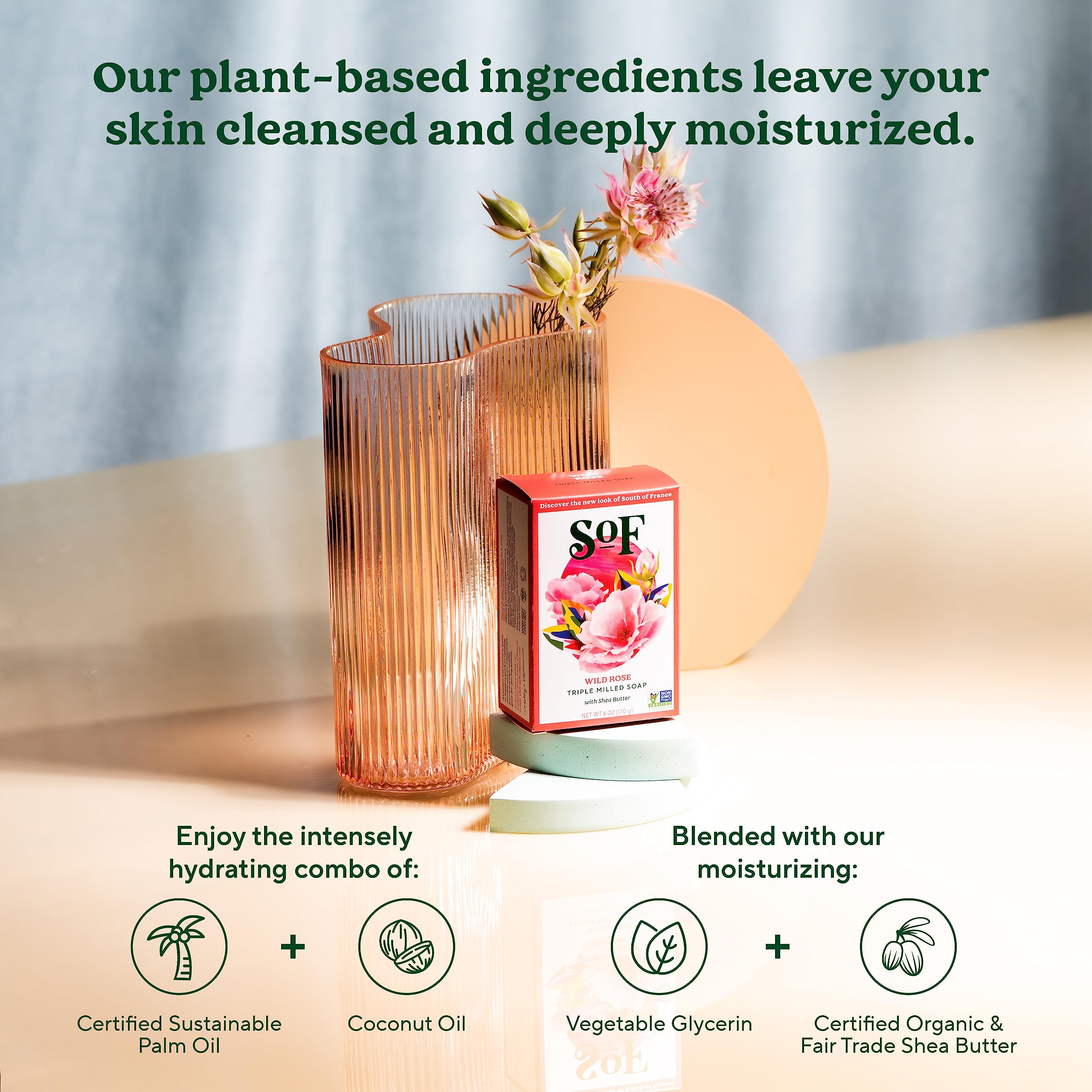 South Of France SoF is vegan and Non-GMO certified, signaling a thoughtful cleansing choice.