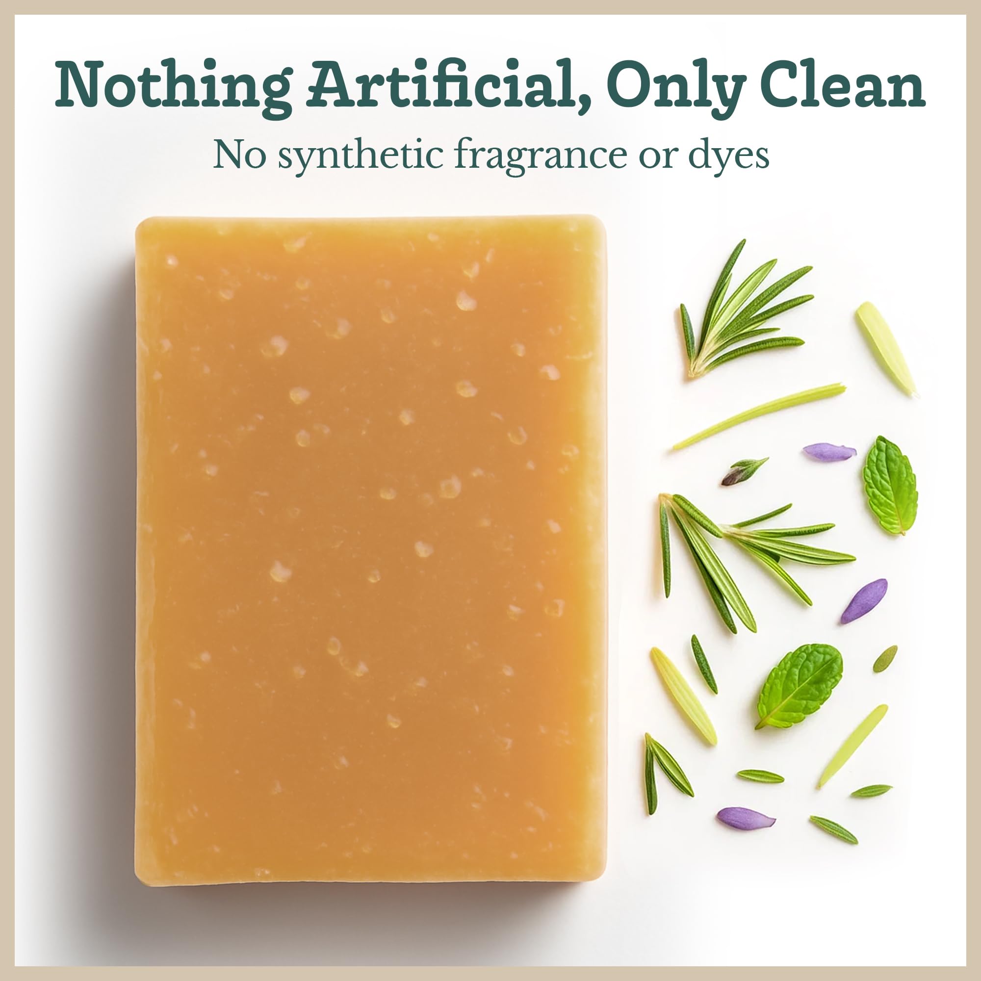 Southern Natural Goat Milk Soap Bar soothing dry skin closeup.