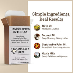 Southern Natural Goat Milk Soap 3 Pack Box shows an affordable, all-in-one skin care solution.