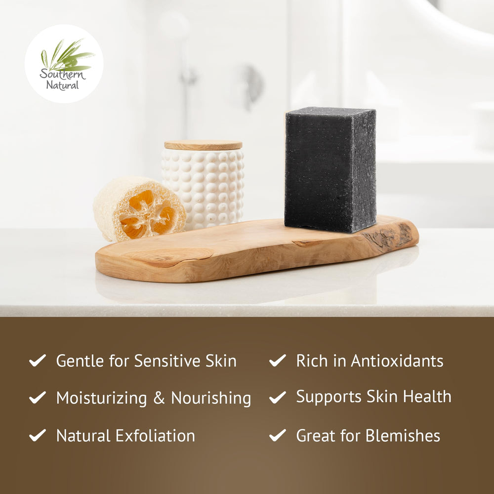 Southern Natural long-lasting bar in hand shows extended lather vs ordinary soaps.