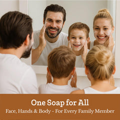 Ingredients blend featuring goat milk and colloidal oatmeal for gentle cleansing.