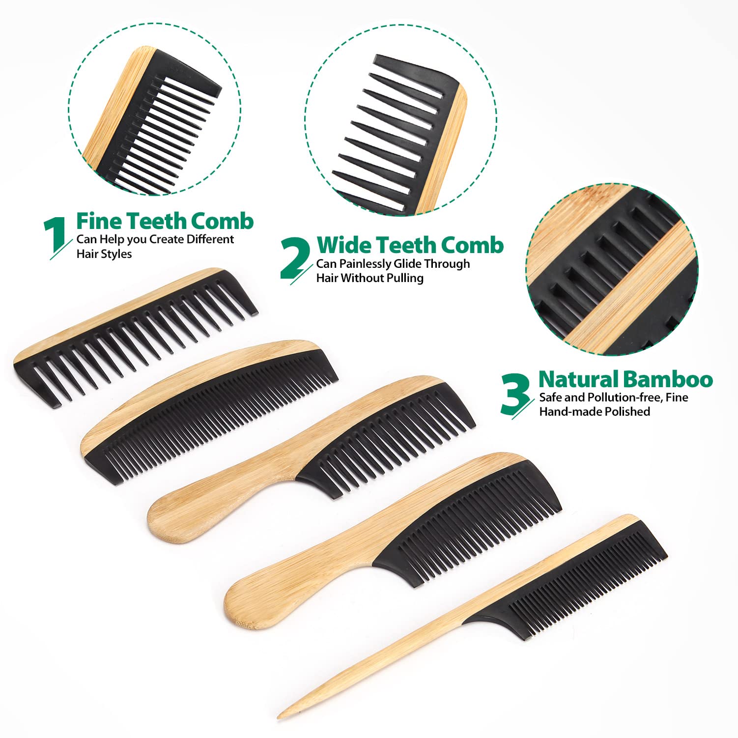 SouxMux bamboo fine-tooth comb for precise styling and smooth finishing