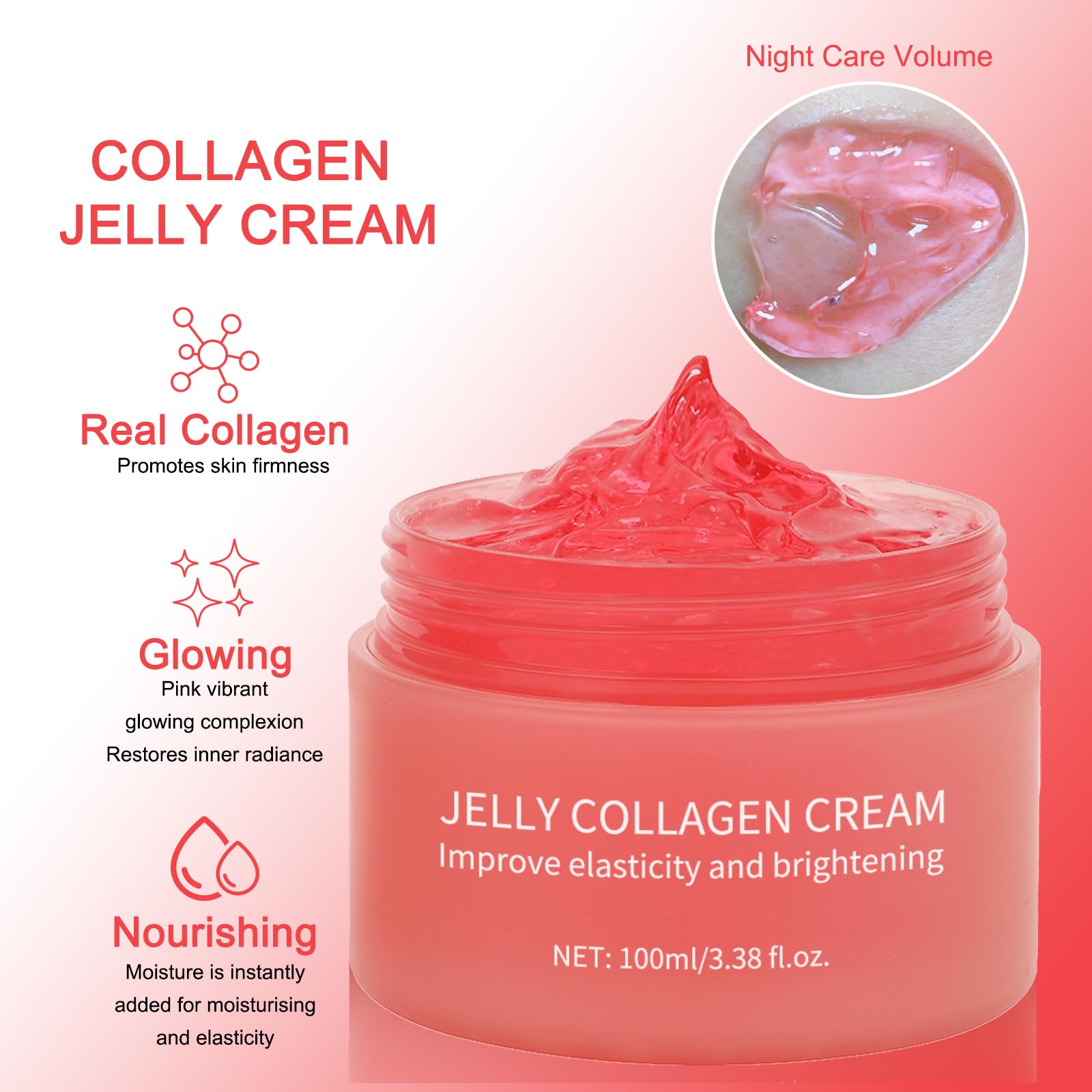 SOYUB Collagen Jelly Cream close-up emphasizes non-greasy, fast-absorbing formula.