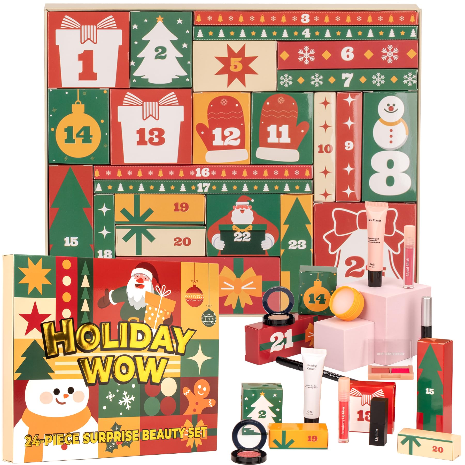 SOYUB makeup Advent calendar box open reveals teen-friendly surprises for festive looks.