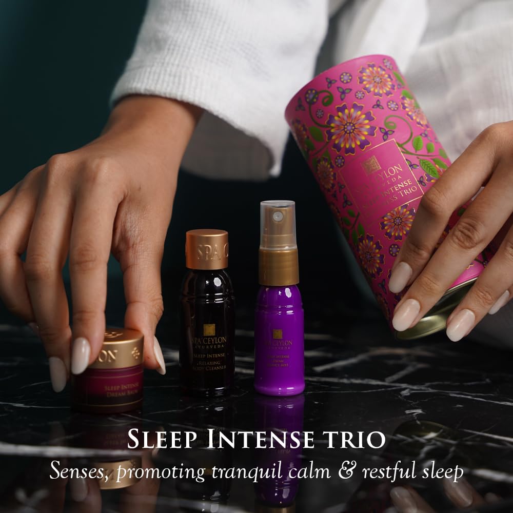 SPA CEYLON Sleep Intense Trio packaging box showing all three relaxing formulas