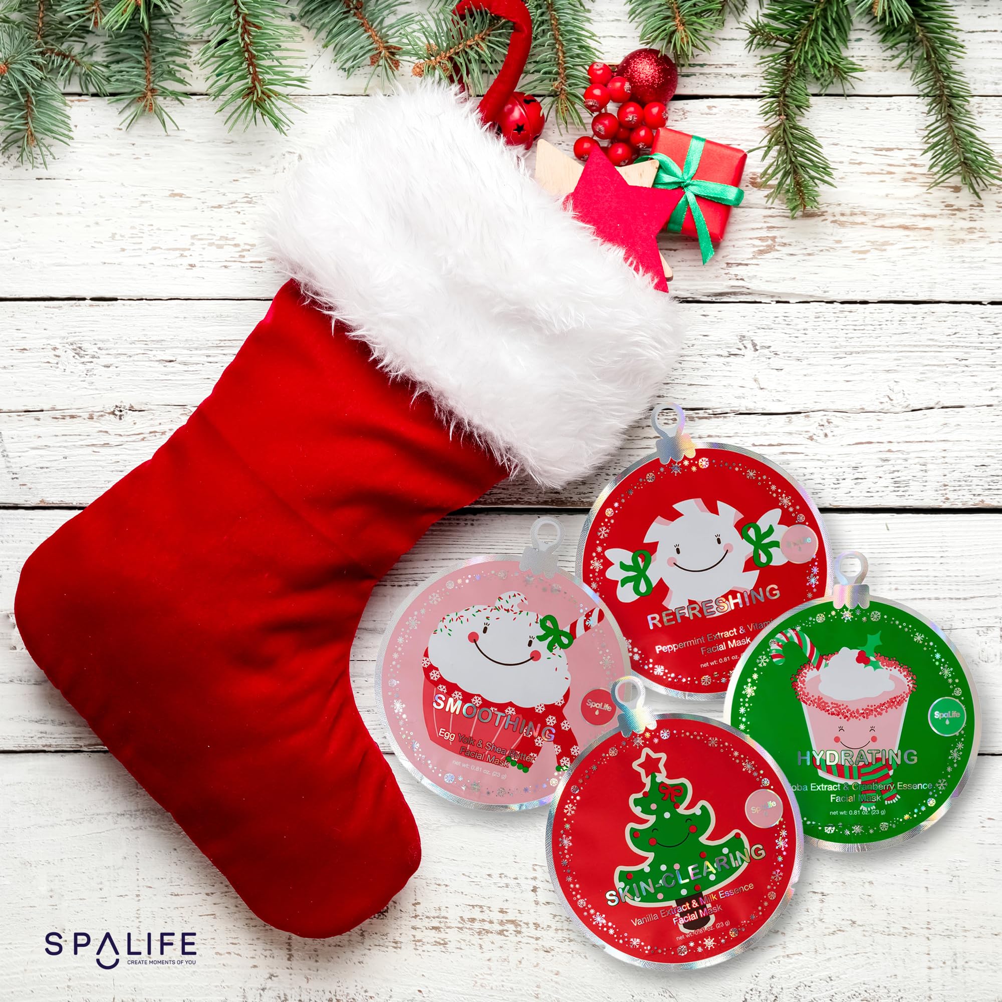 SpaLife egg yolk mask smoothing sheet refines texture for even skin tone.