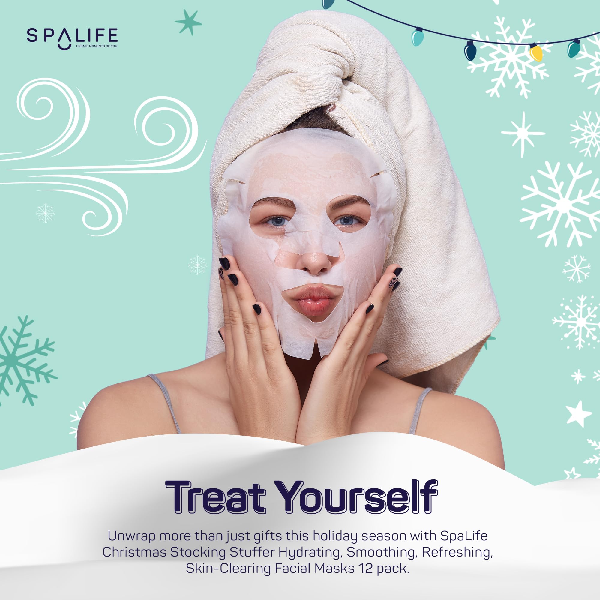 SpaLife peppermint mask refreshing sheet awakens tired skin with a cooling feel.