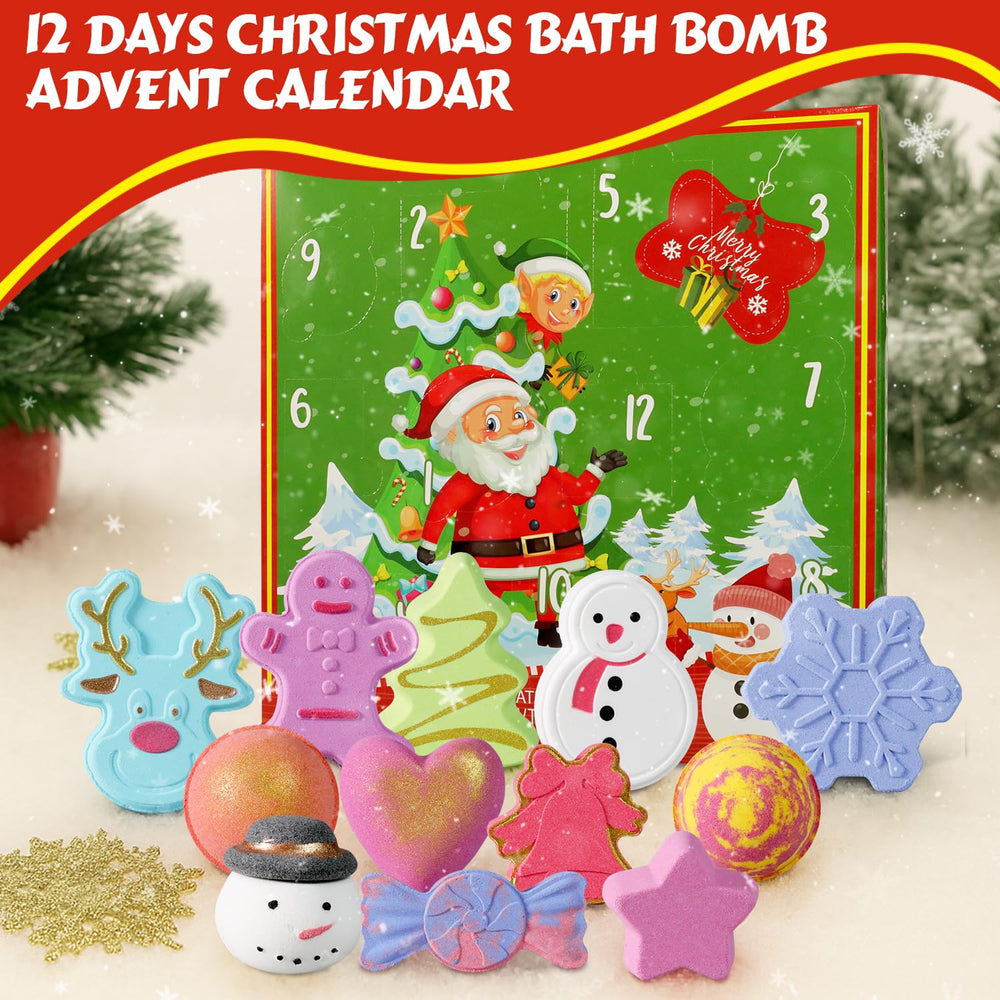 Spa Luxetique Advent Calendar bath bomb with Christmas tree shape for kids