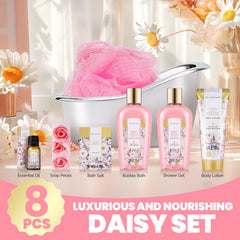Spa Luxetique Daisy Gift Basket lotion to nourish and soften skin