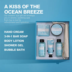 Spa Luxetique Ocean Spa Set 3-in-1 bar soap detail emphasizes versatile cleansing.