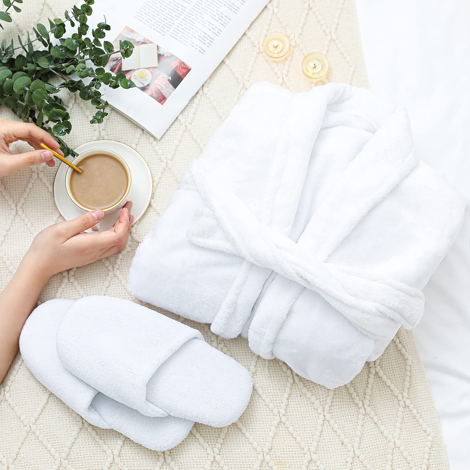 Spa Luxetique spa slippers with non-slip soles for indoor comfort.