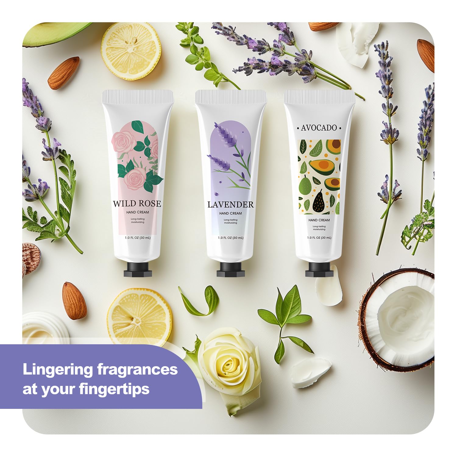 Spa Luxetique travel-size hand creams in compact set for on-the-go use.