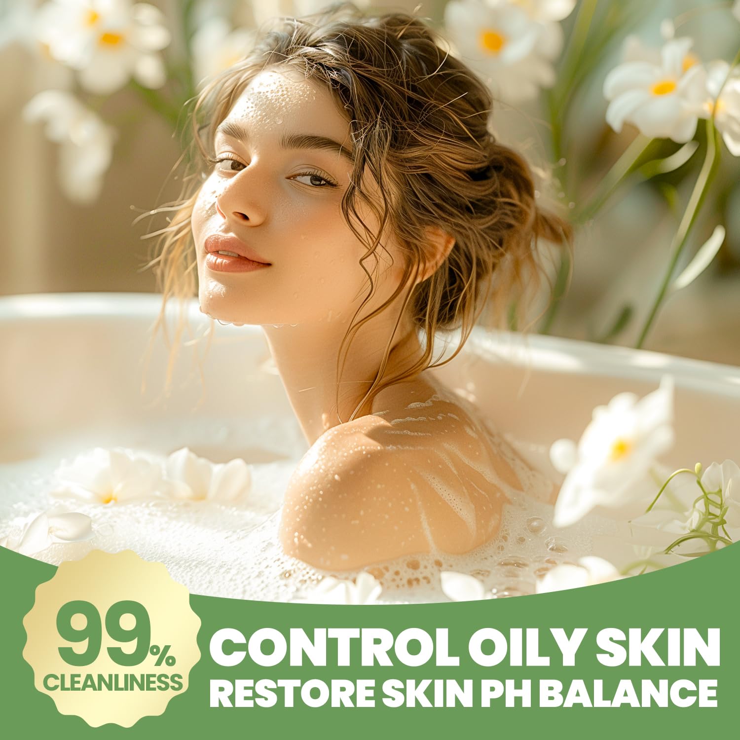 Spa Luxetique vanilla bubble bath creating rich foam and calm aroma