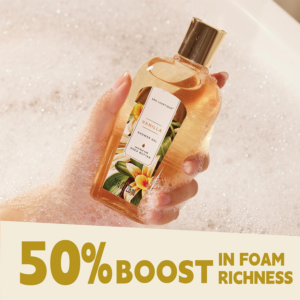 Spa Luxetique vanilla shower gel with a warm vanilla note.