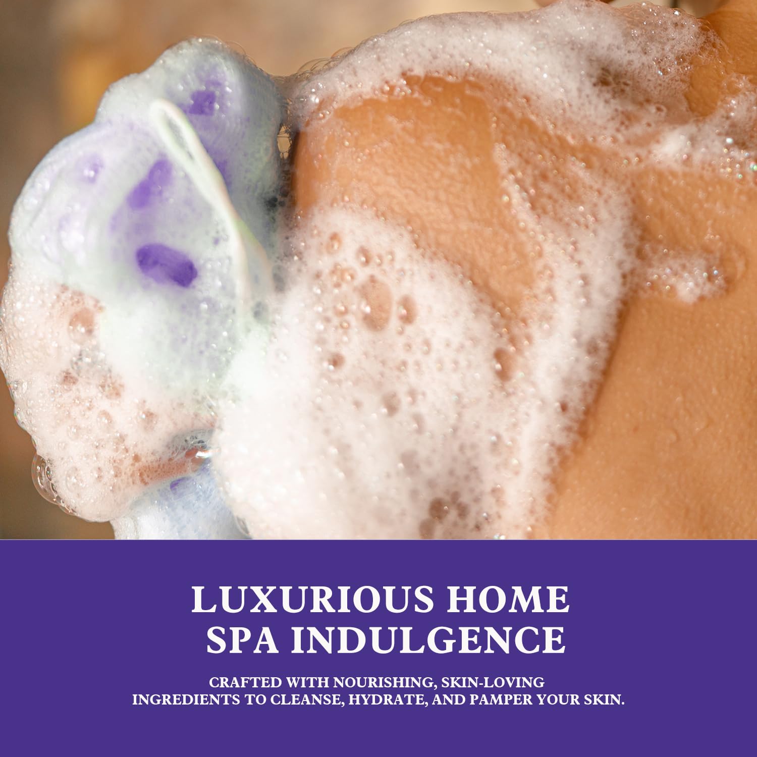 SPA LUXETIQUE WORLD body lotion and lavender care essentials in the gift set.