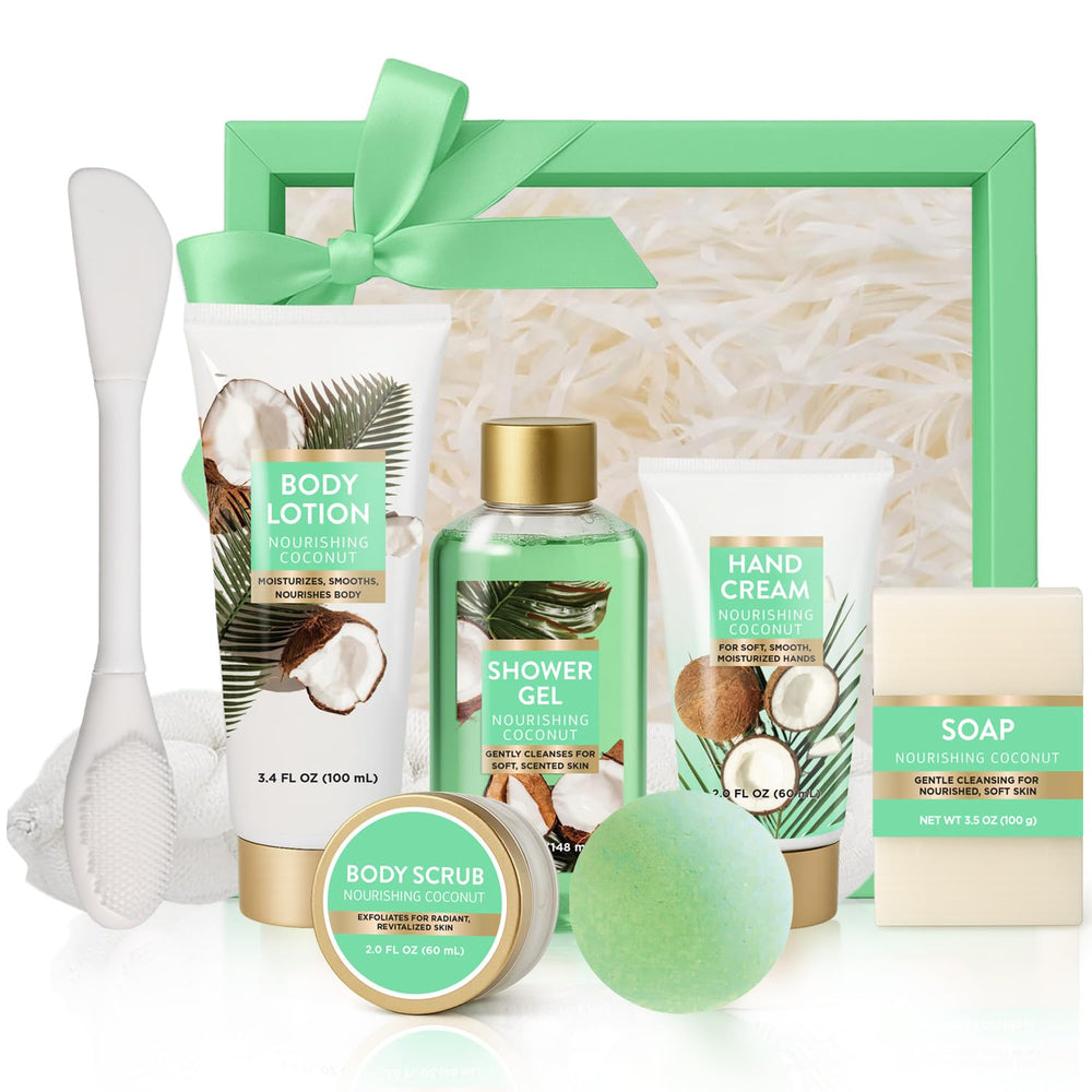 SPA LUXETIQUE WORLD premium coconut gift basket with elegant packaging, ideal for birthdays or anniversaries.