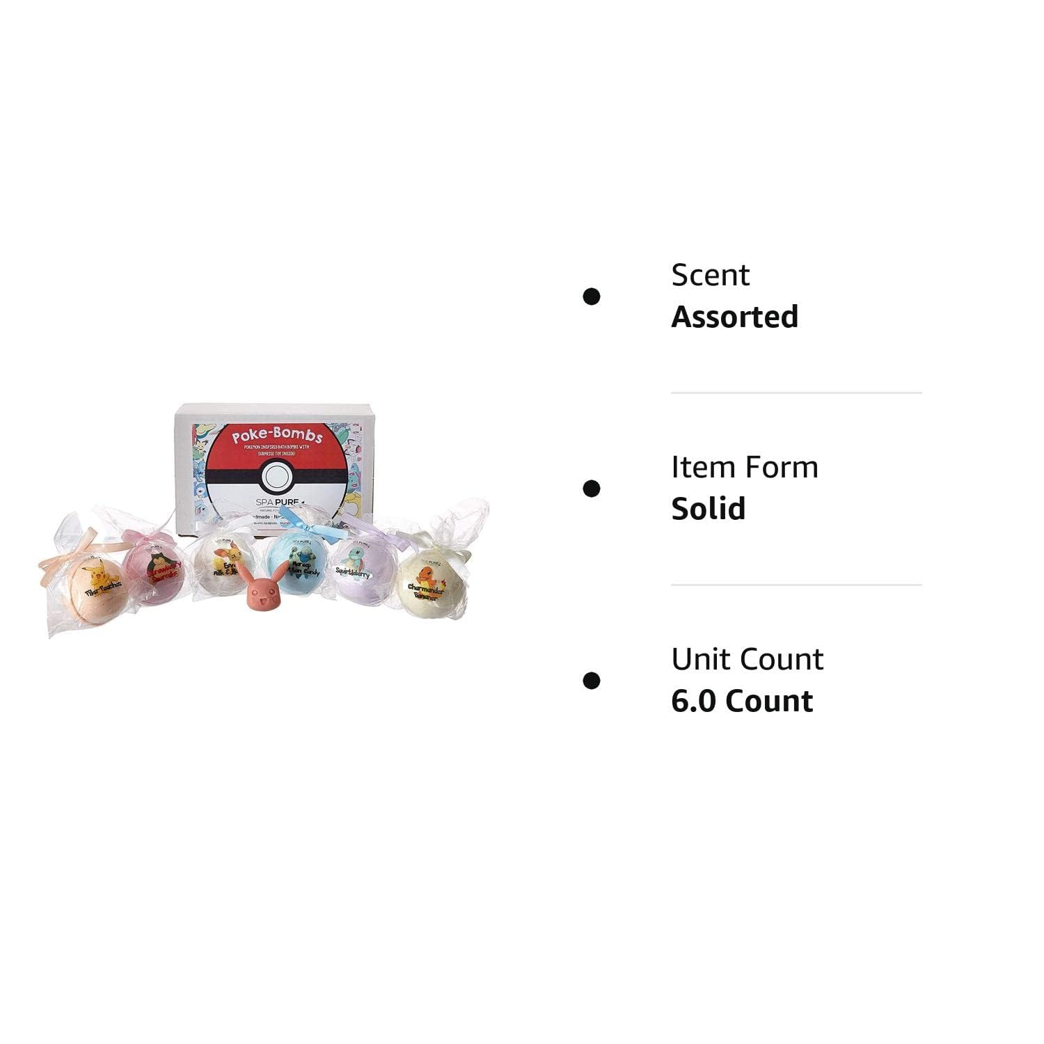 Spa Pure unboxing-ready bath bomb shows inner toy surprise.