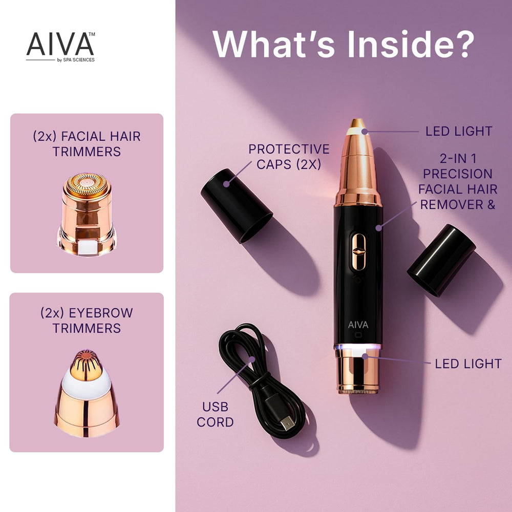 Spa Sciences AIVA Deluxe side handle showing ergonomic grip for comfortable daily grooming.