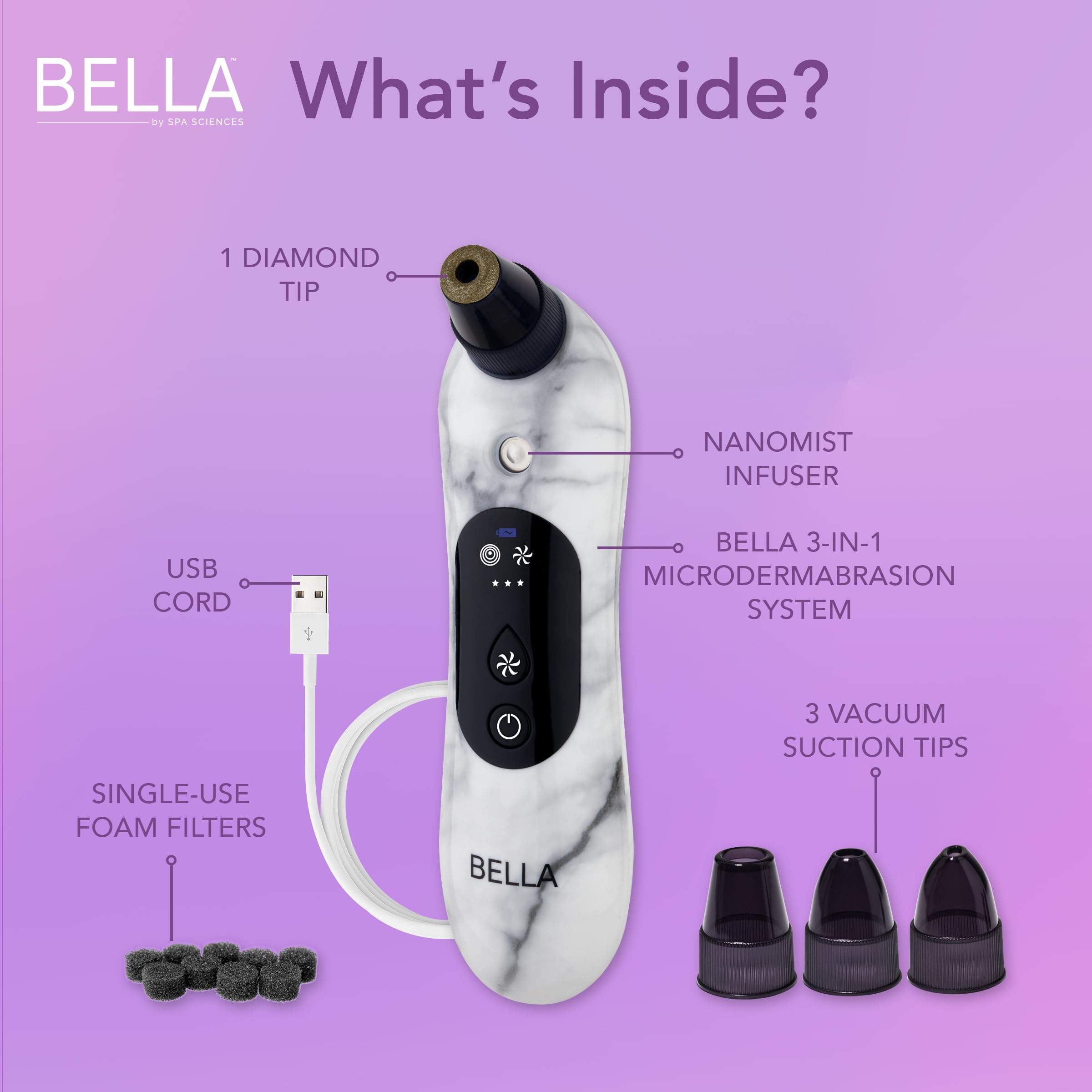 Cordless design of Spa Sciences Bella for easy maneuvering during treatments