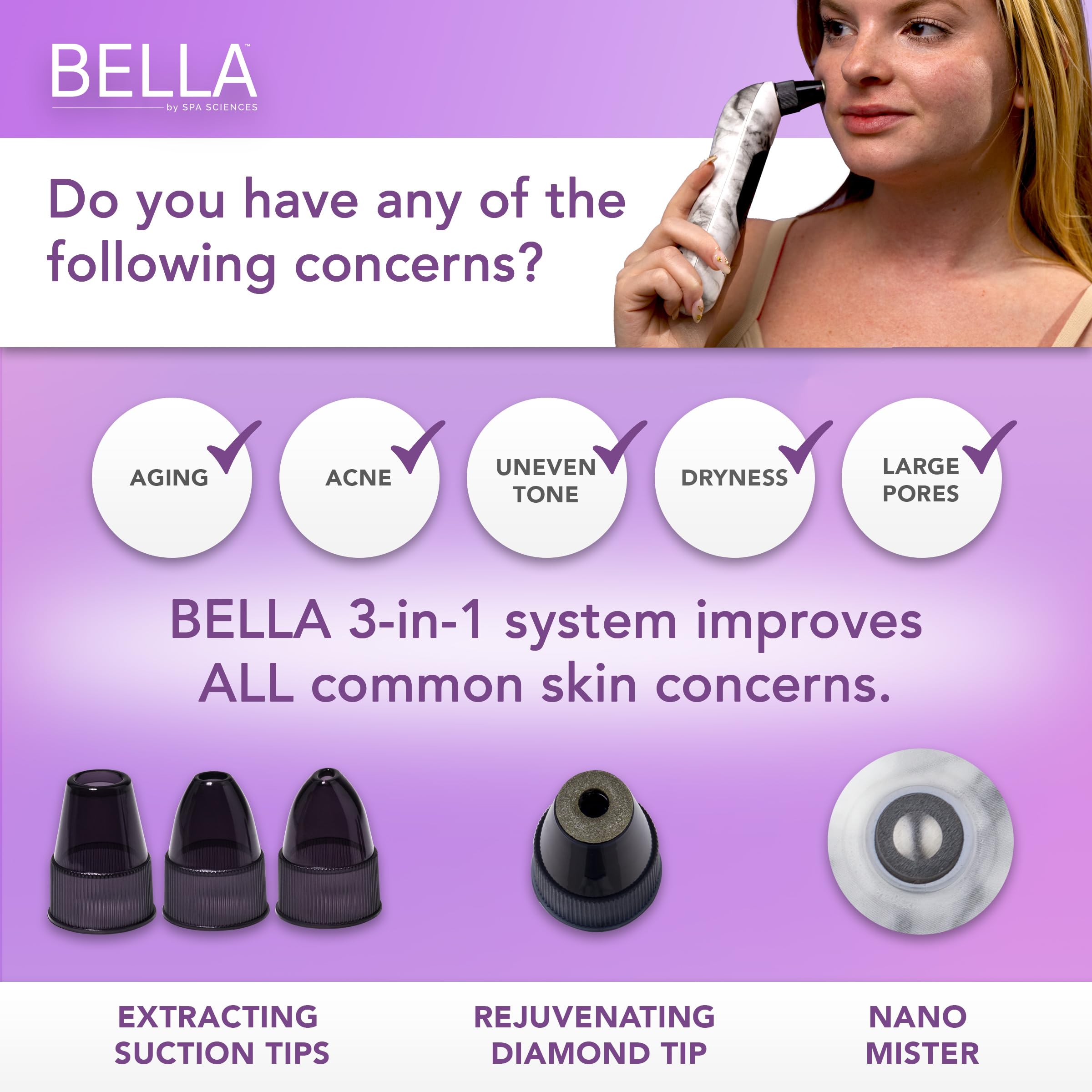 Closeup of Spa Sciences Bella diamond bits highlighting precision exfoliation