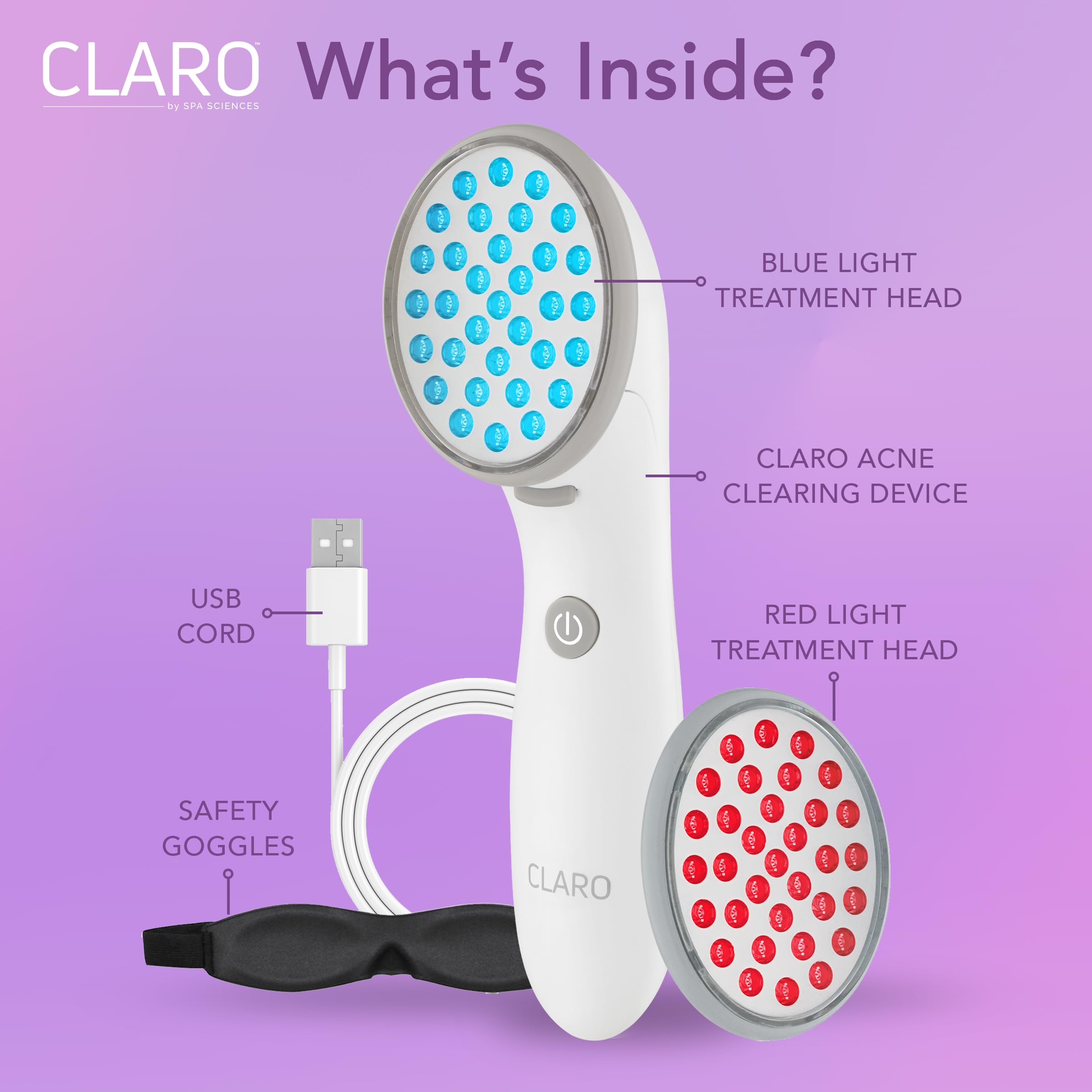 Spa Sciences CLARO compact packaging - dermatologist-recommended home acne care.