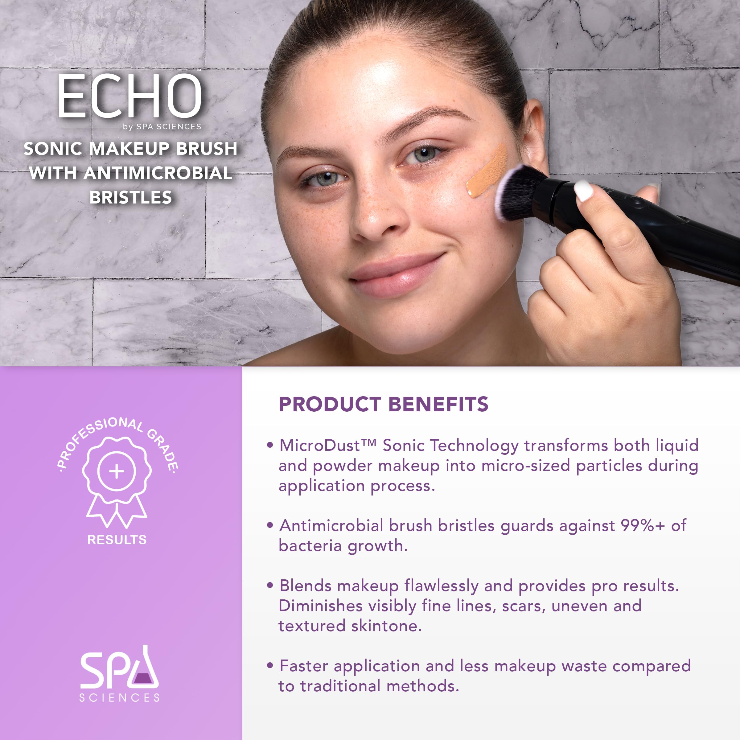 Spa Sciences ECHO micro-movements closeup demonstrates micro-particle blending