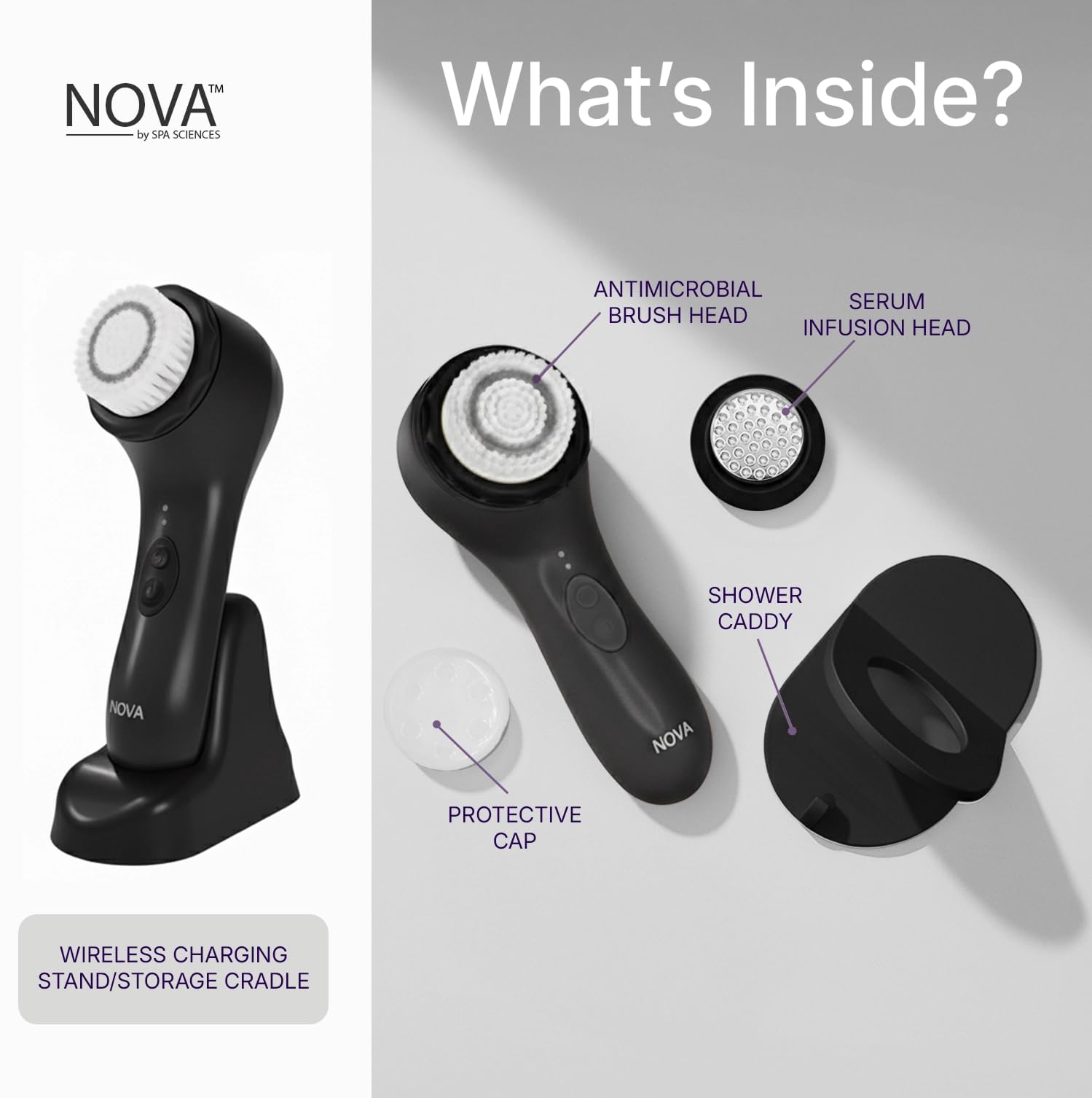 Spa Sciences NOVA bristles detail highlights 20,000 soft fibers for gentle cleansing.