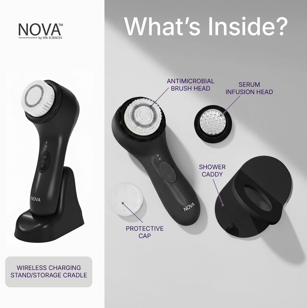 Spa Sciences NOVA bristles detail highlights 20,000 soft fibers for gentle cleansing.