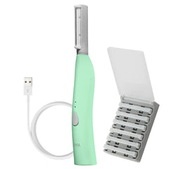 Spa Sciences SIMA dermaplane razor face closeup for smooth skin and peach fuzz removal