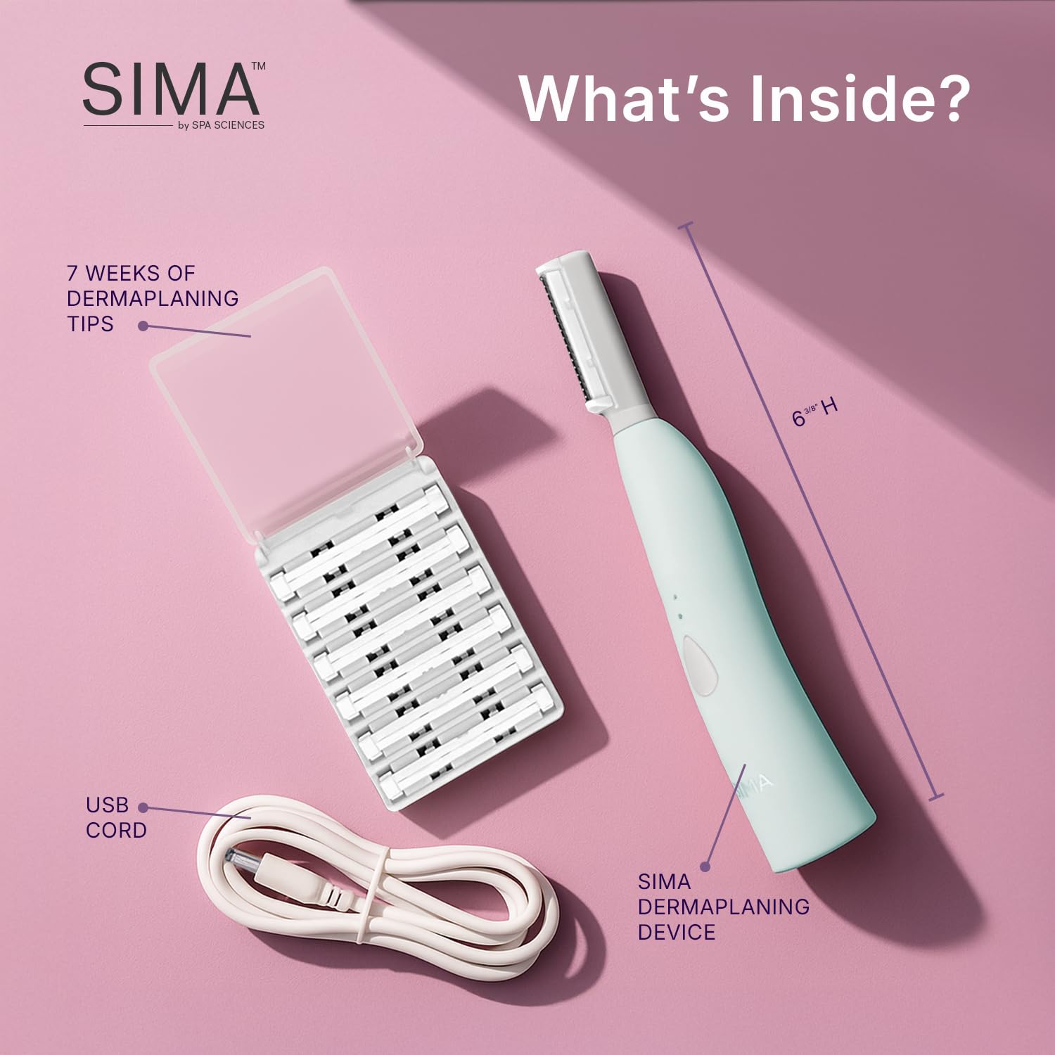 Spa Sciences SIMA painless removal in-use for peach fuzz-free skin