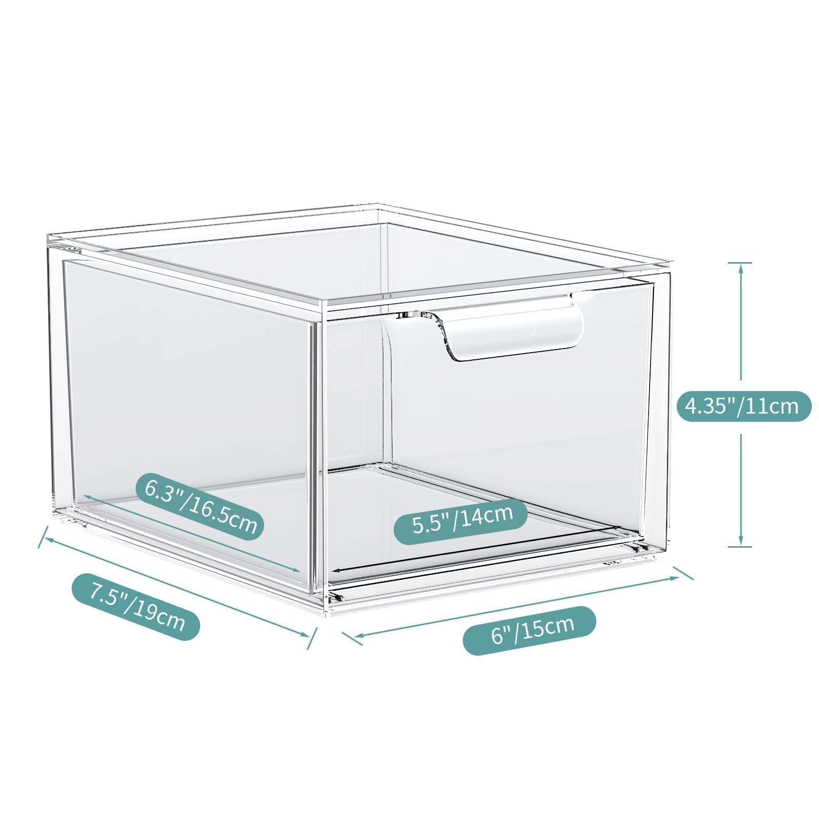 SpaceHacks clear acrylic organizer shows contents at a glance for quick grooming.
