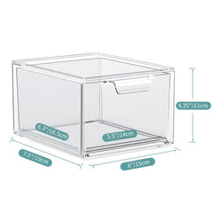 SpaceHacks clear acrylic organizer shows contents at a glance for quick grooming.