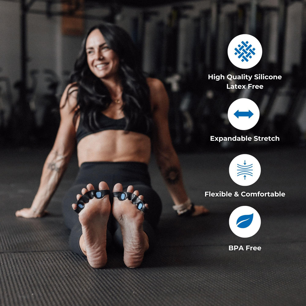 Spacer Mobility Toe Spacer FLEX with adjustable plugs enabling extra big-toe stretch.