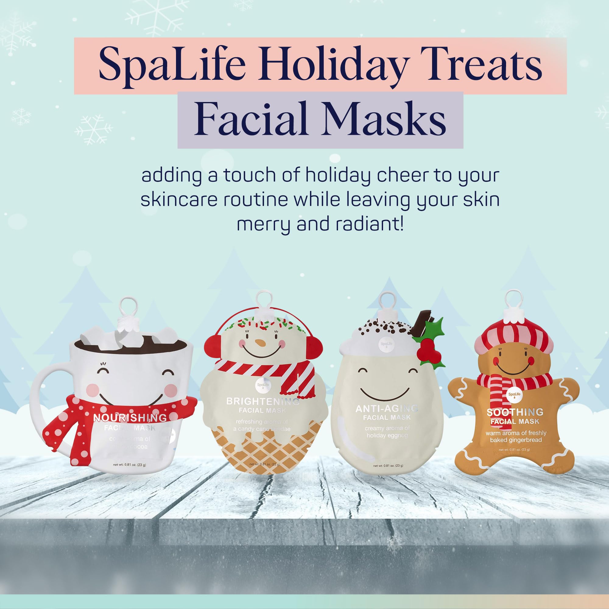 SpaLife Christmas face mask bundle display promoting bulk gifting and seasonal self-care