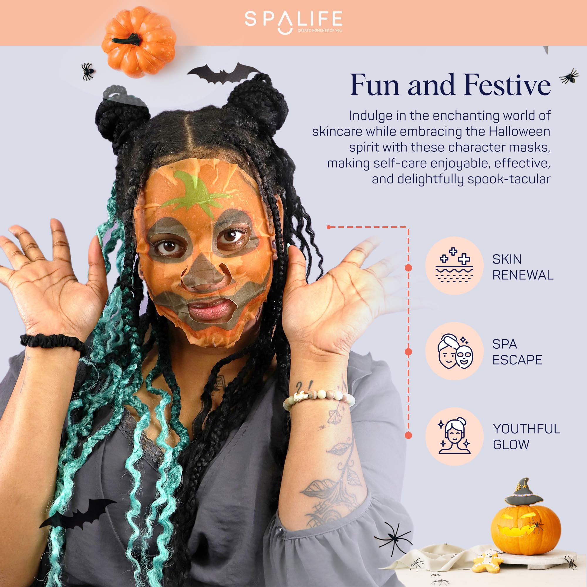 SpaLife Collagen Mask Sheet visual delivers a youthful glow with collagen.