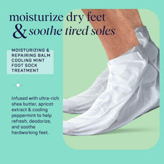 SpaLife cooling mint foot mask worn after refrigeration for a spa-like refresh