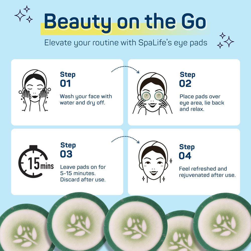 SpaLife Cucumber Eye Patches closeup-texture shows serum-soaked patches.
