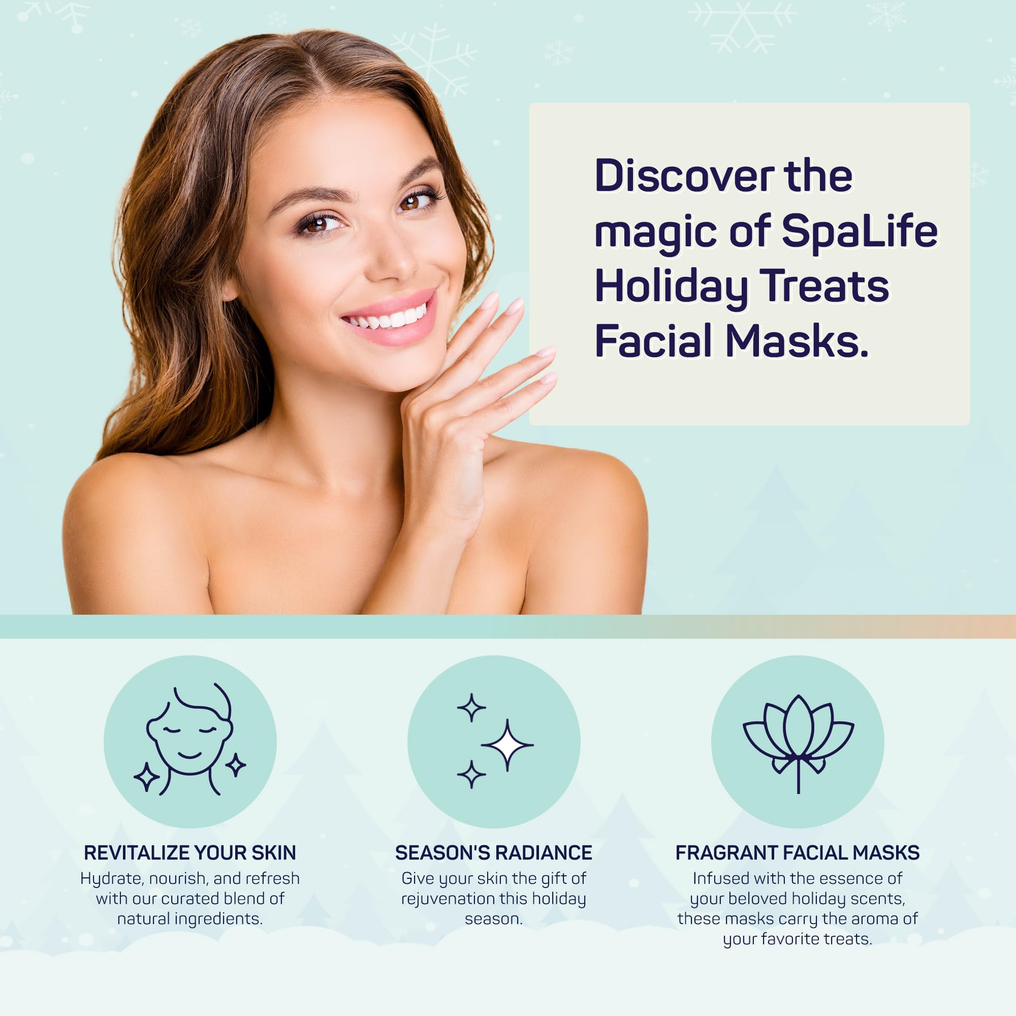 SpaLife holiday gifts concept image featuring assorted masks for stocking stuffers