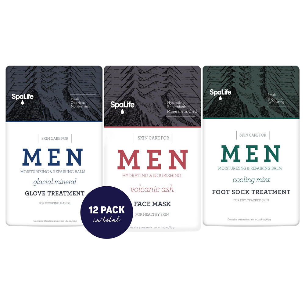 SpaLife men's hand gloves with glacial minerals delivering deep moisture for dry hands